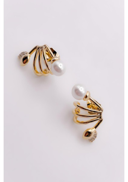 Çelik Küpe Çiçek Detaylı Incili Küpe modelleri