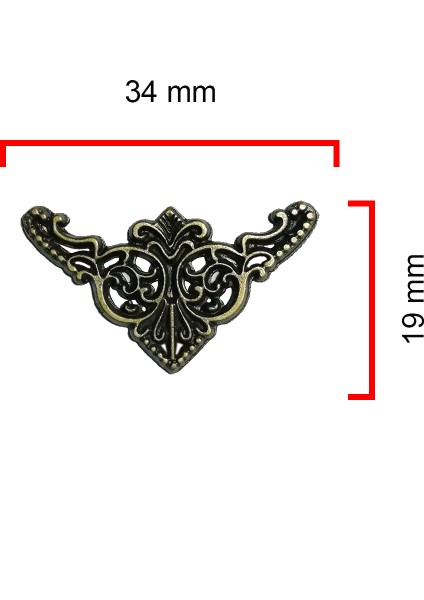 Köşe Süsü Antik 19x35 mm Sandık Kapak ve Kutu 100 Adet modelleri