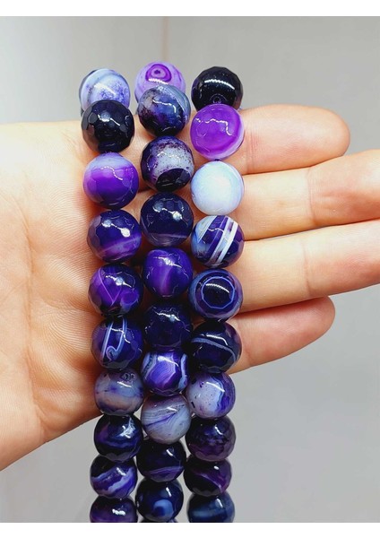 Akik Taşı Faset Kesim Dizi 14MM (54378)