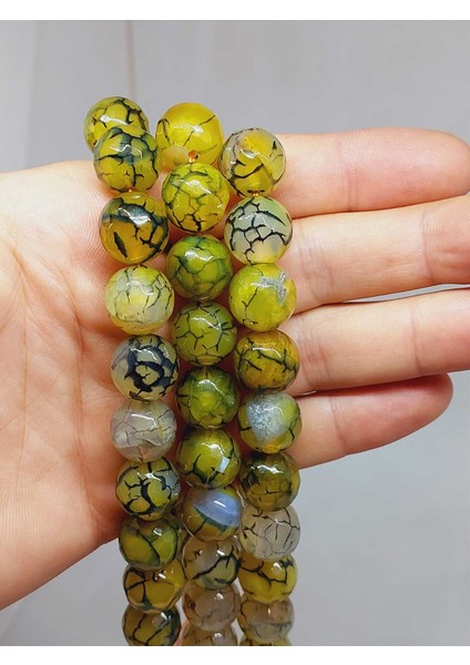 Akik Taşı Faset Kesim Dizi 14MM (54370)