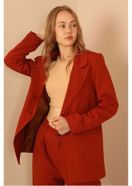 Atlas Kumaş Flato Detay Ceket Palazzo Takım-Kahve indirimleri