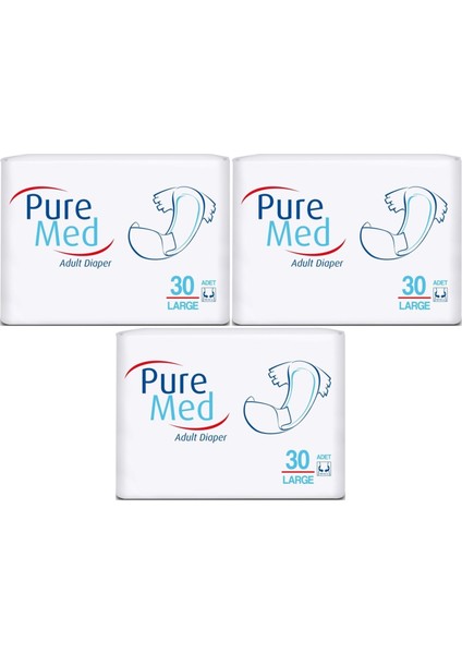 Hasta Bezi Bel Bantlı Tekstil Yüzey Large L-Büyük 90 Adet (3pk*30)