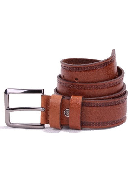 DMK26-468DG Taba 4 cm Deri Erkek Kemer