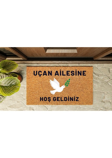 Kapı Önü Paspası Kişiye Özel Yazı Yazılır Koko Model Uçan Güvercin PK-1590