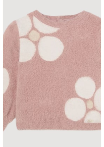 Çiçek Desenli Yumuşak Dokulu Bisiklet Yaka Peluş Kışlık Kız Çocuk Kazak fiyatları