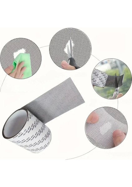Güçlü Yapışkanlı Pencere Tamir Bandı, Böcek Önleyici Yama Bandı 2 mt x 5 cm