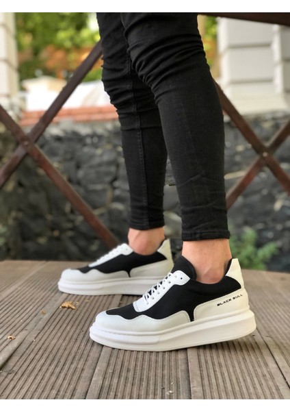 Ba0238 Boa Yüksek Taban Beyaz Siyah Bağcıklı Erkek Ayakkabı fiyatları