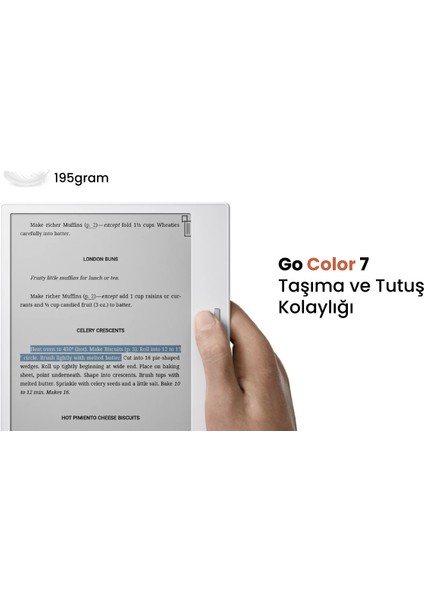 Go Color 7" E Kitap Okuyucu Beyaz