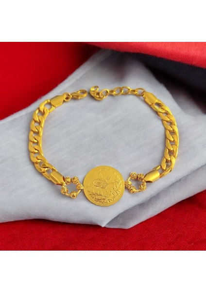 Kadın 22 Ayar Altın Kaplama Reşatlı Bileklik