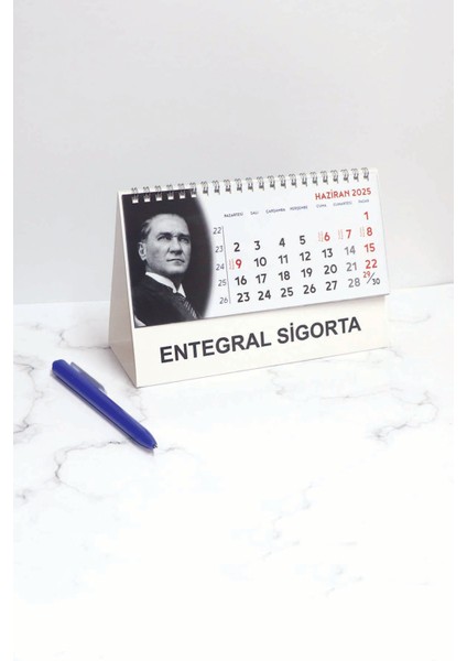 3 Adet Isim Baskılı 2025 Atatürk Masa Takvimi - Kişiye Özel Takvim (14X20 Cm)