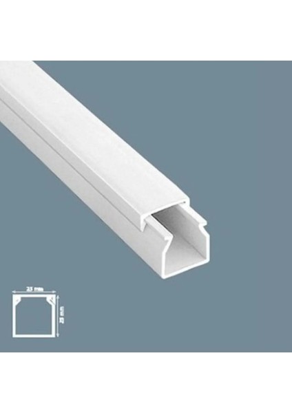 25*25 mm 2 Metre Kendinden Yapışkanlı Kablo Kanalı-Beyaz
