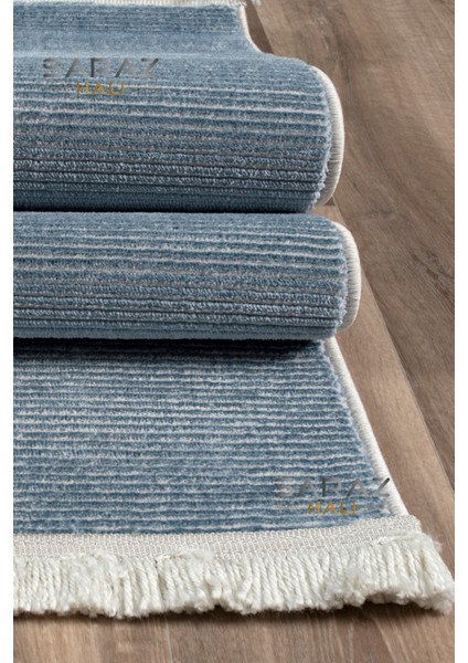 Parma Düz Mavi Model Dokuma Halı Kilim Yolluk Salon Halısı Modern Dokuma modelleri