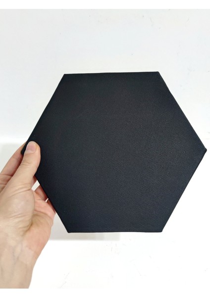 Pres Tuval Altıgen 18 x 21 cm Siyah %100 Pamuk 310 Gr/m2