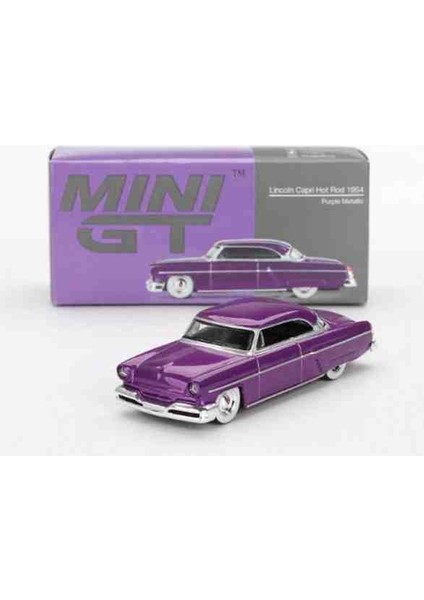 1:64 Lincoln Capri Hot Rod 1954 /pruble Metalic (7 cm Uzunluğunda Metal Araba