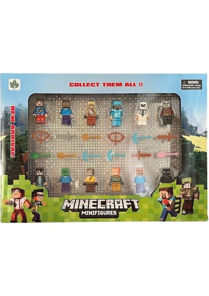 Minecraft Oyuncak Figürleri 12 Figürlü Oyuncak Set LEGO Uyumlu 23 Parça