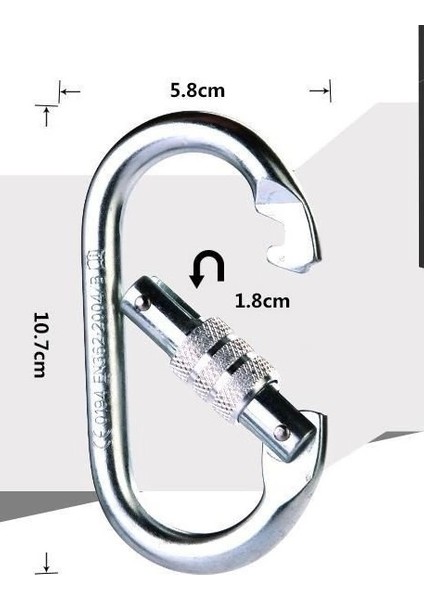 Otomatik Kilitli Oval Çelik Karabina Ce Belgeli