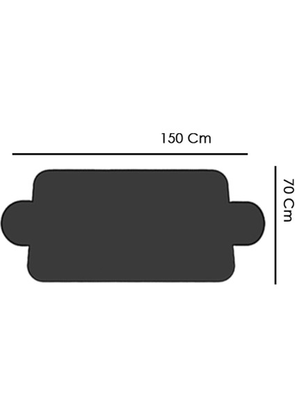 Pazar Durağı Araç Ön Cam Güneşliği (150X70 Cm) - Siyah