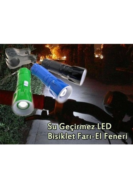 Pazar Durağı Su Geçirmez LED Bisiklet Farı-El Feneri