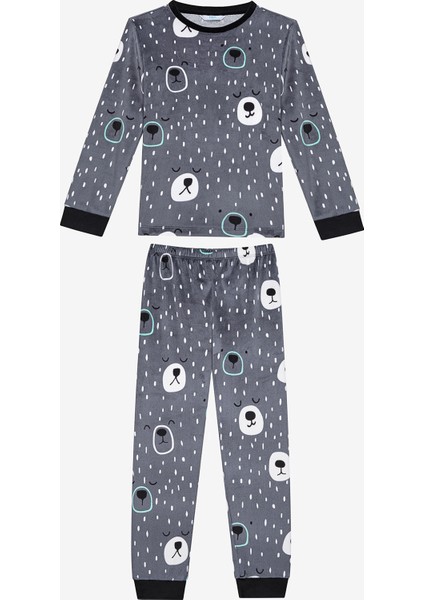 Erkek Çocuk Shadow Bears Antrasit Pijama Takımı