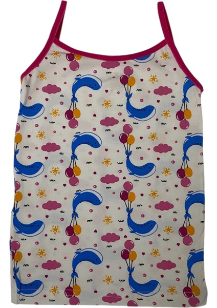 Kız Çocuk Pamuklu Beyaz Balık Balon Desenli Atlet Boxer Takımı fiyatları