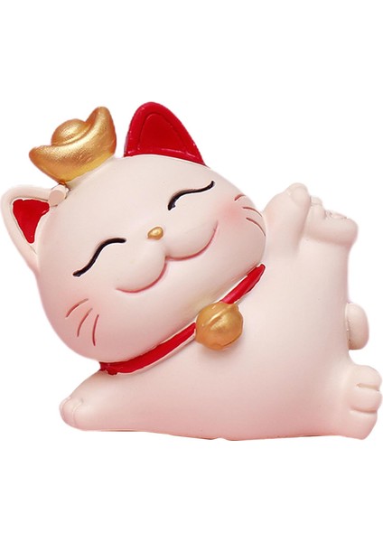Mini Şanslı Kedi Süsler , Çin Fengshui Fortune Servet Heykeli Yan Orta (Yurt Dışından)