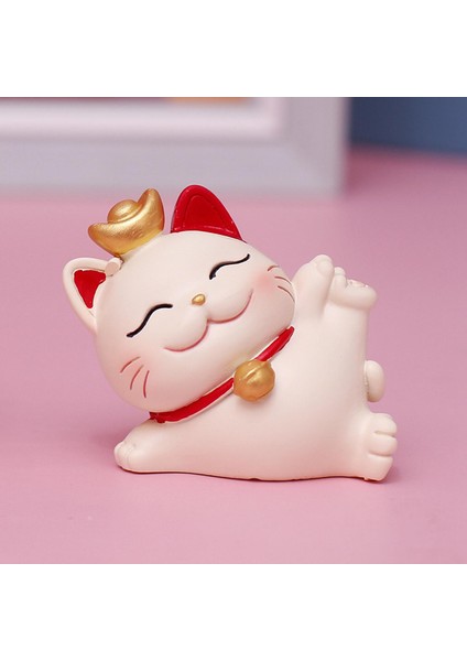 Mini Şanslı Kedi Süsler , Çin Fengshui Fortune Servet Heykeli Yan Orta (Yurt Dışından)