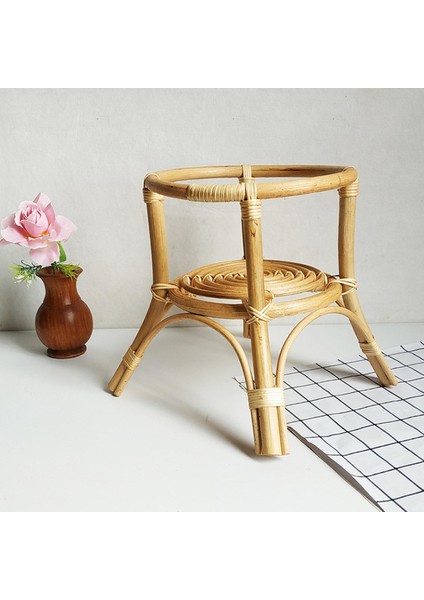 Doğal Rattan Standı Rafı Iç Çiçek Isı I El Dokuma (Yurt Dışından)