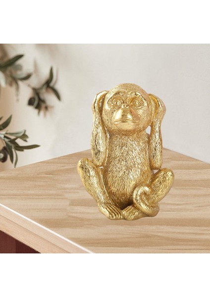 Heykelcik Ev Dekor Çin Fengshui Yapımı Heykelleri Altın Reçine El Sanatları Ülük Duyma (Yurt Dışından)