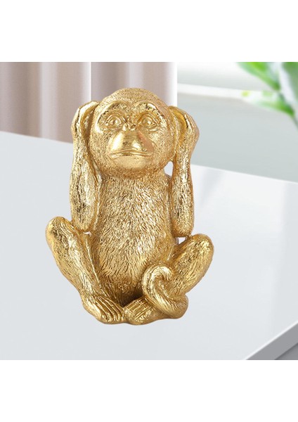 Heykelcik Ev Dekor Çin Fengshui Yapımı Heykelleri Altın Reçine El Sanatları Ülük Duyma (Yurt Dışından)