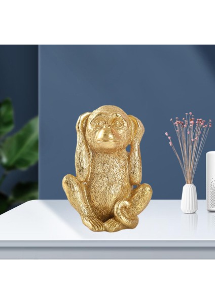 Heykelcik Ev Dekor Çin Fengshui Yapımı Heykelleri Altın Reçine El Sanatları Ülük Duyma (Yurt Dışından)