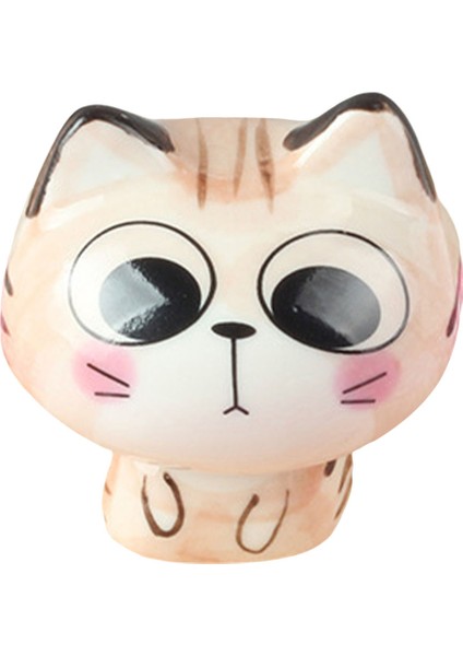 Seramik Kedi Heykelcik Dekoratif Ofis Oturma Odası Masaüstü Dolap Dekor 6x6.5cm B (Yurt Dışından)