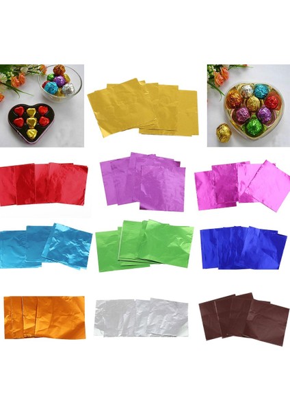 100 Lot Kare Alüminyum Şeker Çikolata Sarmalayıcılarılar Kağıt 8X8CM Yeşil (Yurt Dışından)
