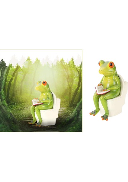 Yenilik Kurbağa Figürinleri Reçine Craft Frog Heykel Heykeli Creative Frog 5X8.5X11CM (Yurt Dışından) indirimleri