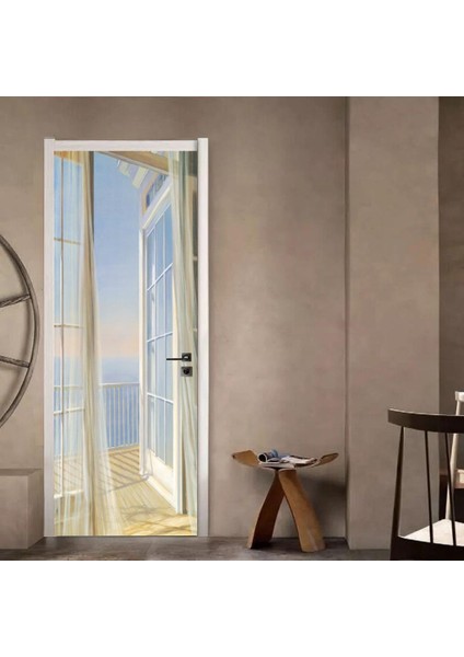 3D Kendinden Yapışkan Vinil Duvar Çıkartmaları Ev Banyo Kapısı E (Yurt Dışından)
