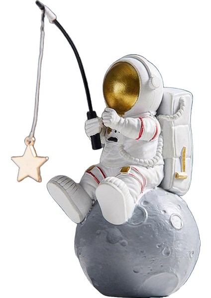 Astronot Figürleri Rafıı Heykeli Süsleme Yapıt 1 (Yurt Dışından)