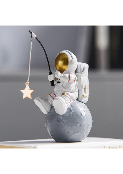 Astronot Figürleri Rafıı Heykeli Süsleme Yapıt 1 (Yurt Dışından)
