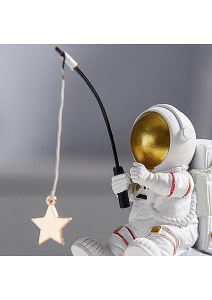 Astronot Figürleri Rafıı Heykeli Süsleme Yapıt 1 (Yurt Dışından)