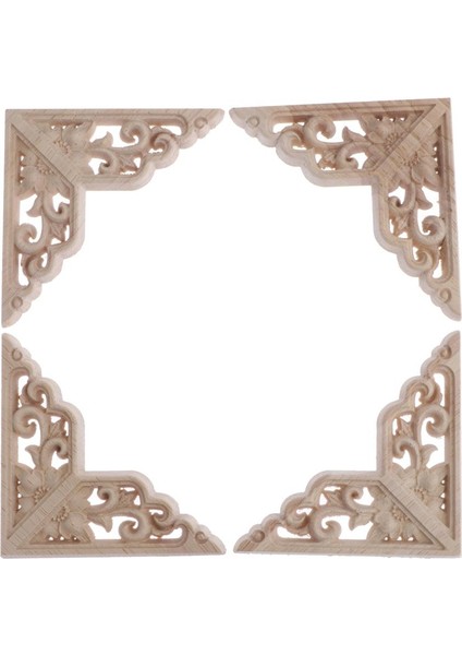 Iş Ahşap Öşe Onlay Çerçeve Dekorasyonu 8X8CM (Yurt Dışından)