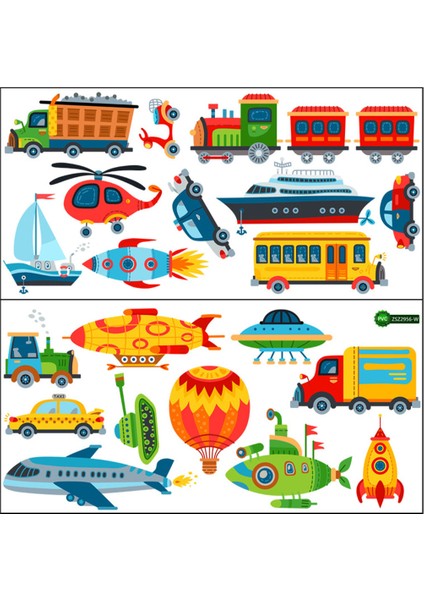 2 Araç Çocuk Çıkartmaları Sticker Çocuk Odası Anaokulu Sanatları Araçlar (Yurt Dışından)