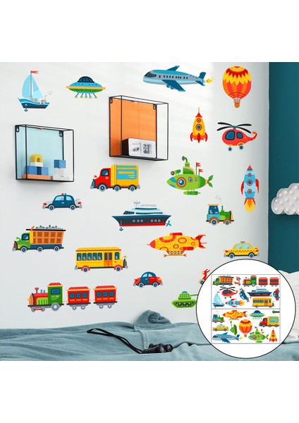 2 Araç Çocuk Çıkartmaları Sticker Çocuk Odası Anaokulu Sanatları Araçlar (Yurt Dışından)