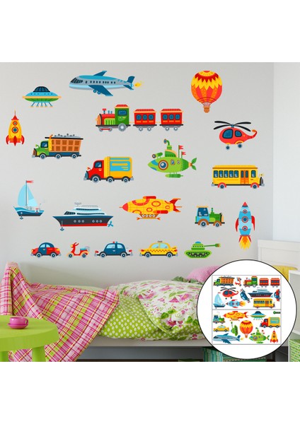 2 Araç Çocuk Çıkartmaları Sticker Çocuk Odası Anaokulu Sanatları Araçlar (Yurt Dışından)