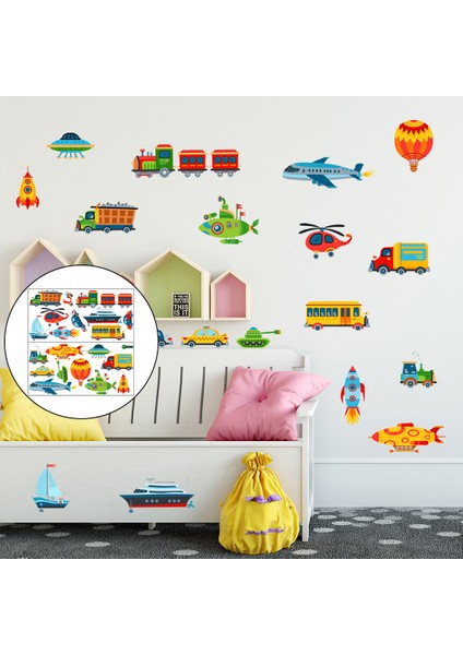 2 Araç Çocuk Çıkartmaları Sticker Çocuk Odası Anaokulu Sanatları Araçlar (Yurt Dışından)