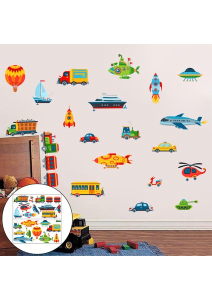 2 Araç Çocuk Çıkartmaları Sticker Çocuk Odası Anaokulu Sanatları Araçlar (Yurt Dışından)