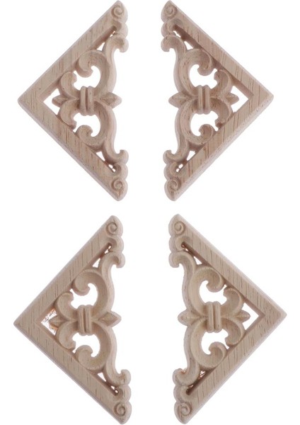Doğal Ahşap Oyma Boyasız Çı Dekorları 6X6CM 1 (Yurt Dışından)