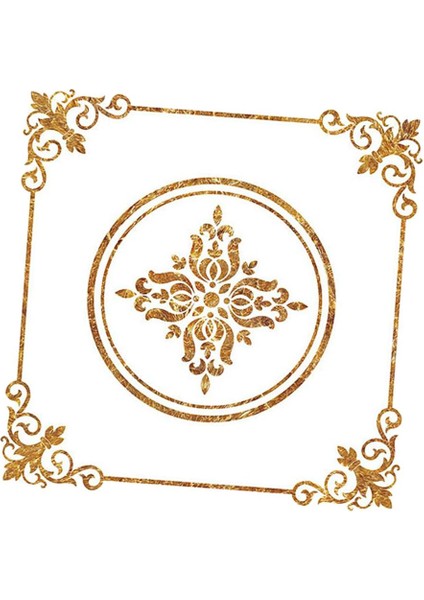 Fayans Çıkartmaları Sarı Taş Çiçek 60X60CM (Yurt Dışından)
