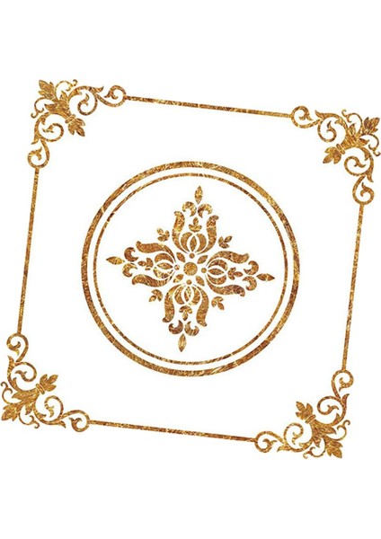 Fayans Çıkartmaları Sarı Taş Çiçek 60X60CM (Yurt Dışından)