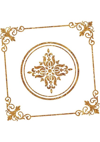 Fayans Çıkartmaları Sarı Taş Çiçek 60X60CM (Yurt Dışından)