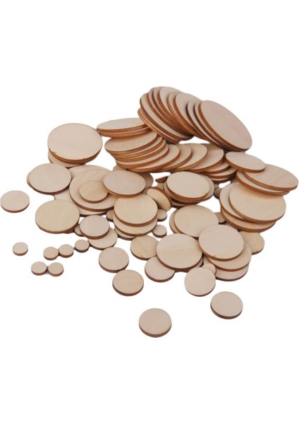 Boş Düz Yuvarlak Şekilli Doğal Ahşap Dilimler Diskler Sanat Zanaat Hobileri 100PCS 10-50MM (Yurt Dışından)