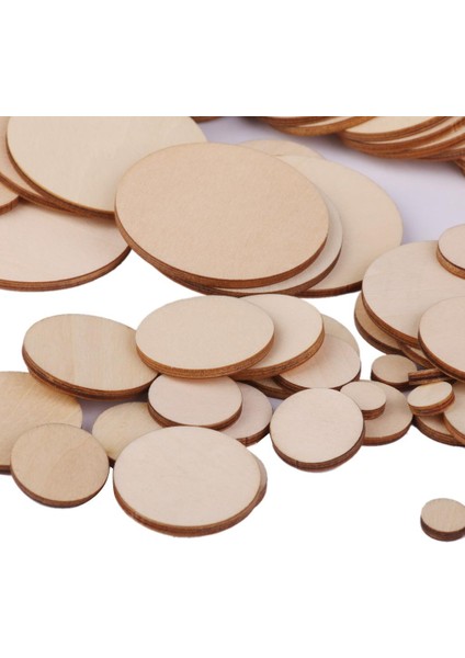 Boş Düz Yuvarlak Şekilli Doğal Ahşap Dilimler Diskler Sanat Zanaat Hobileri 100PCS 10-50MM (Yurt Dışından)