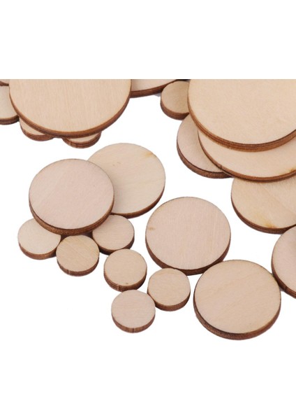 Boş Düz Yuvarlak Şekilli Doğal Ahşap Dilimler Diskler Sanat Zanaat Hobileri 100PCS 10-50MM (Yurt Dışından)